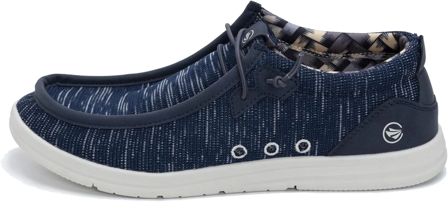 JARLIF Men's Casual Slip-on Loafers Boat Shoes Comfortable Arch Support Width Walking Canvas Shoes US Size 7-13