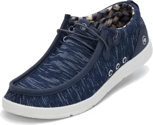 JARLIF Men's Casual Slip-on Loafers Boat Shoes Comfortable Arch Support Width Walking Canvas Shoes US Size 7-13