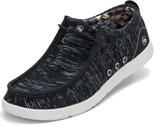 JARLIF Men's Casual Slip-on Loafers Boat Shoes Comfortable Arch Support Width Walking Canvas Shoes US Size 7-13