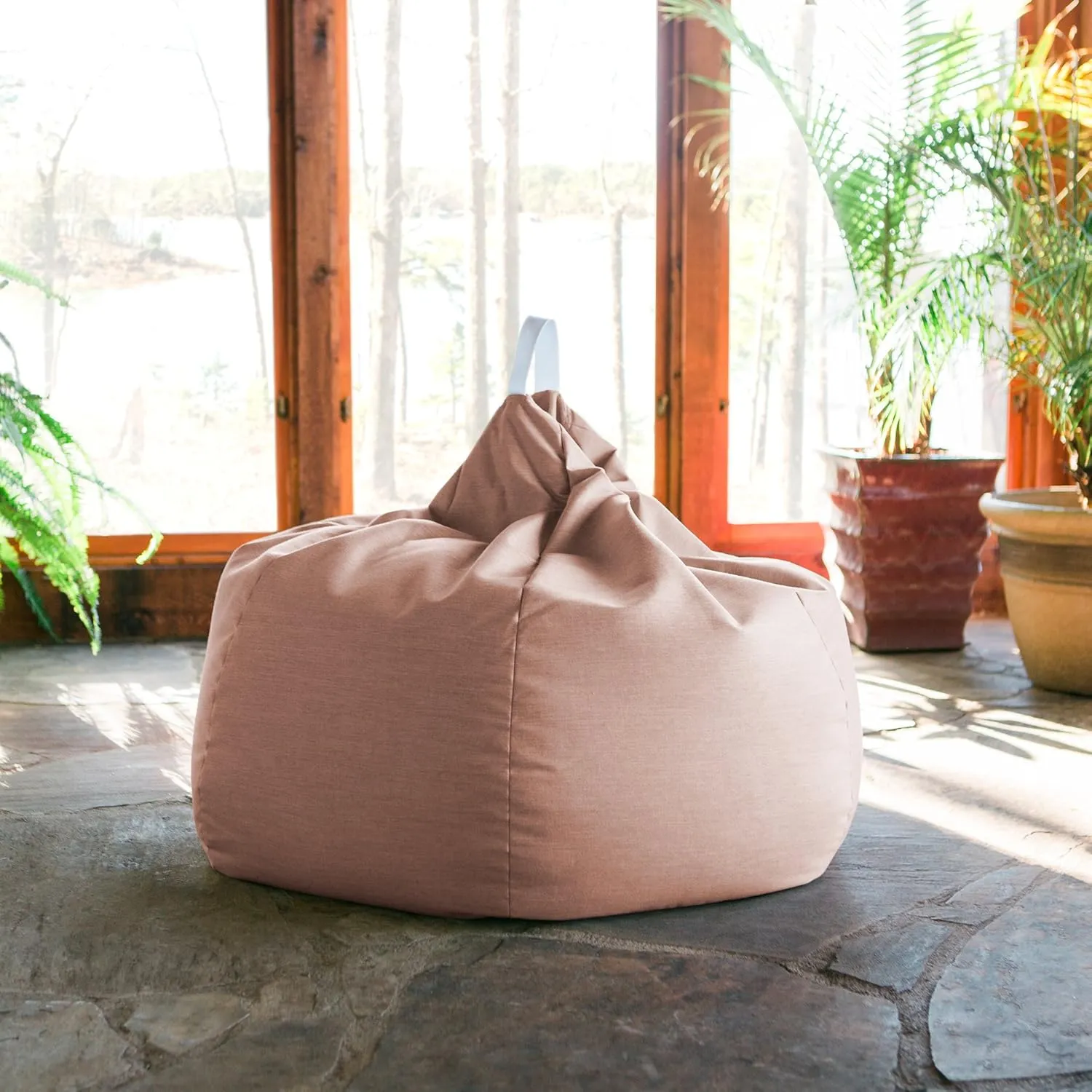 Jaxx Kiss Bean Bag Chair | Casual Poolside & Patio Seating | Sunbrella, Petal Pink