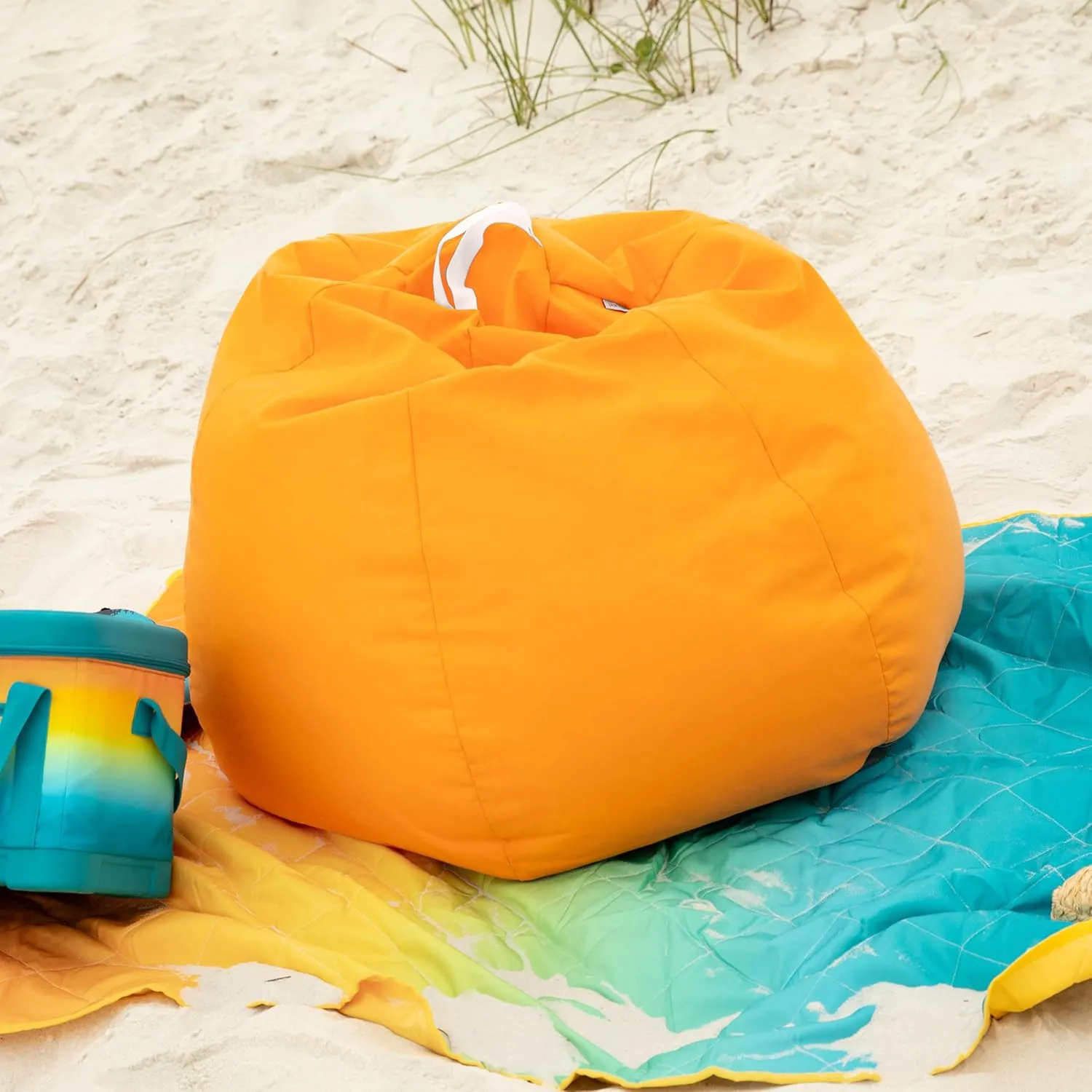 Jaxx Kiss Bean Bag Chair | Casual Poolside & Patio Seating | Sunbrella, Tangerine Orange