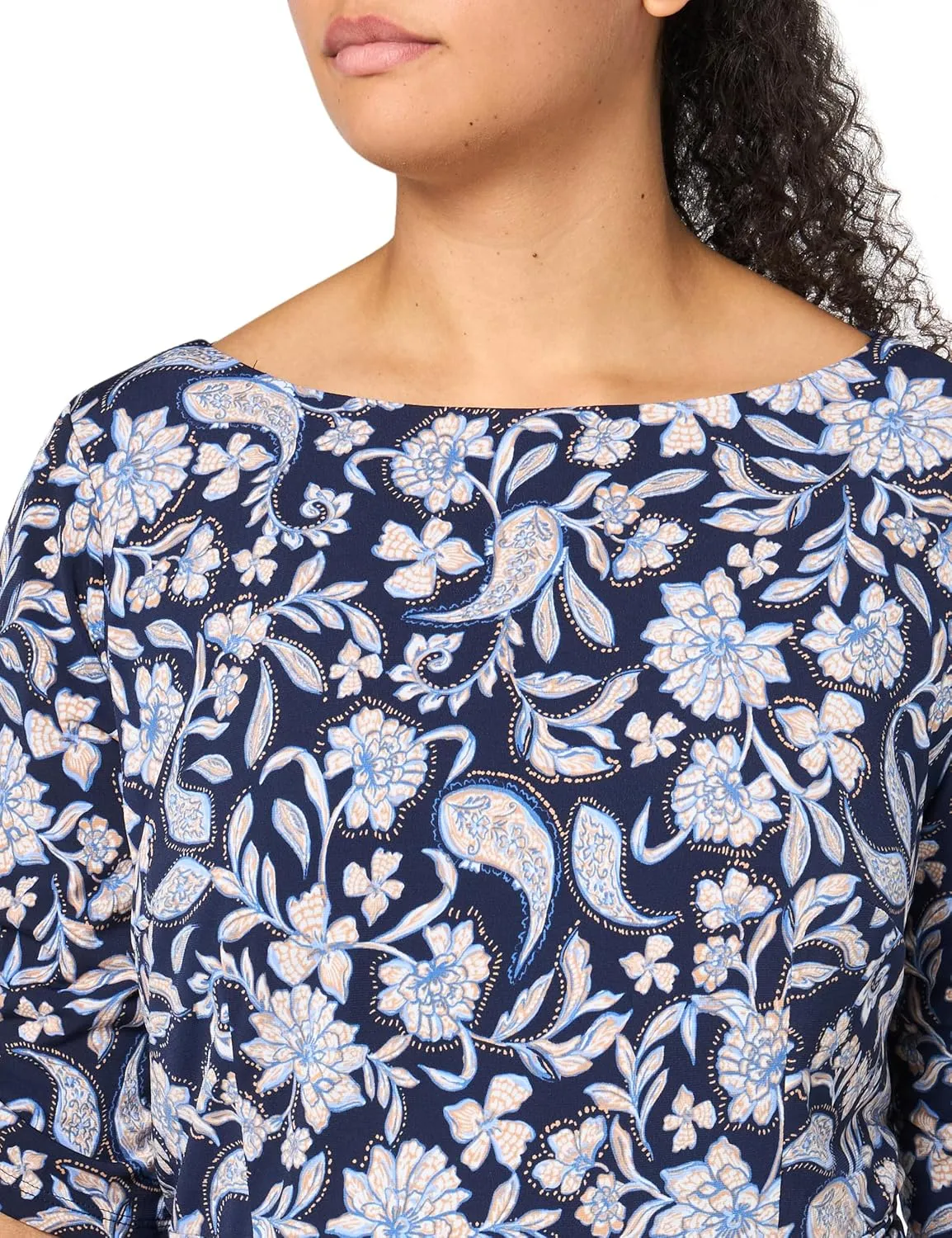 Jessica Howard Women's Elbow Sleeve Boat Neck Knit Fit & Flare Midi Dress