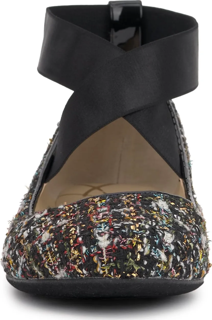 Jessica Simpson Mandayss Women's Pull-On Criss-Cross Ankle Ballet Flats Shoes