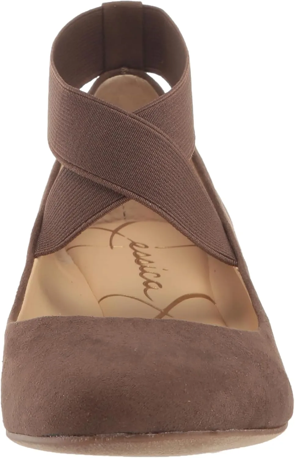 Jessica Simpson Mandayss Women's Pull-On Criss-Cross Ankle Ballet Flats Shoes