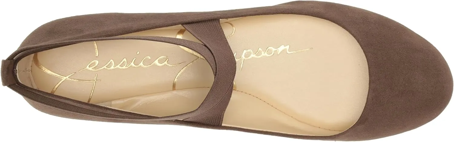 Jessica Simpson Mandayss Women's Pull-On Criss-Cross Ankle Ballet Flats Shoes
