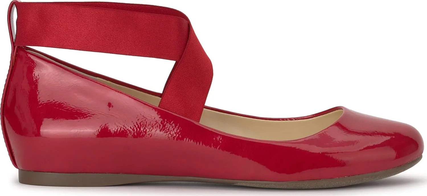 Jessica Simpson Mandayss Women's Pull-On Criss-Cross Ankle Ballet Flats Shoes