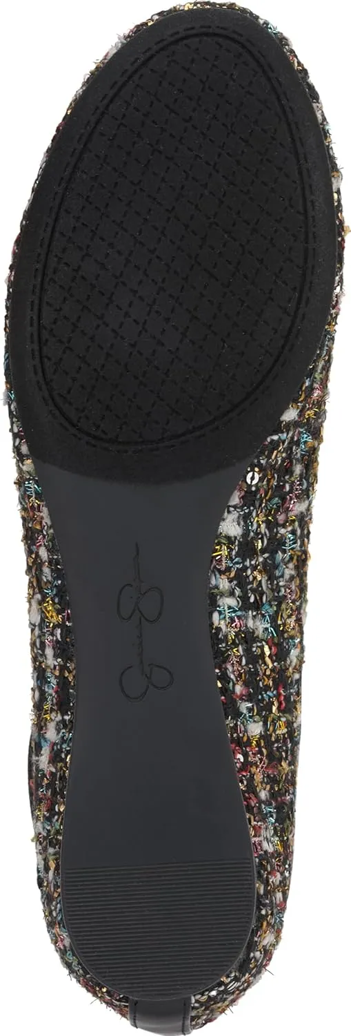 Jessica Simpson Mandayss Women's Pull-On Criss-Cross Ankle Ballet Flats Shoes
