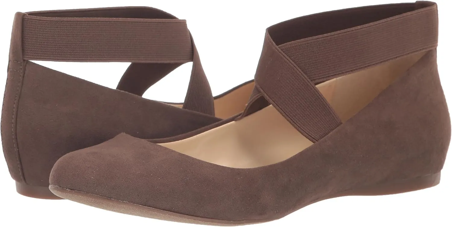 Jessica Simpson Mandayss Women's Pull-On Criss-Cross Ankle Ballet Flats Shoes