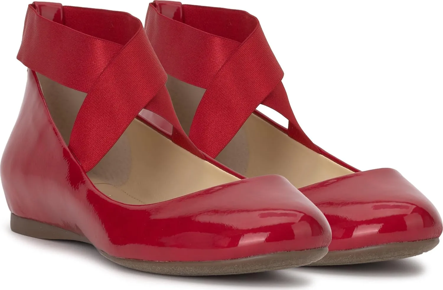 Jessica Simpson Mandayss Women's Pull-On Criss-Cross Ankle Ballet Flats Shoes