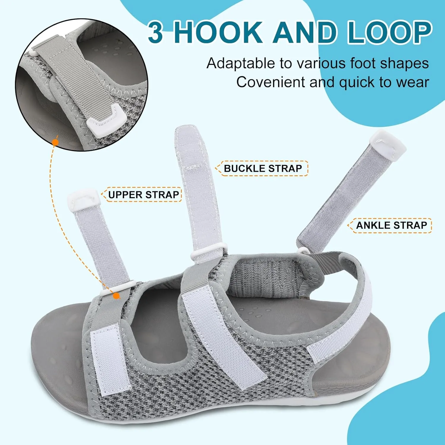 JOINFREE Womens Orthopedic Walking Hiking Sandals Adjustable Open Toe Sports Water Sandals with Plantar Fasciitis Arch Support Thick Athletic Cushion Outdoor Beach Sandals