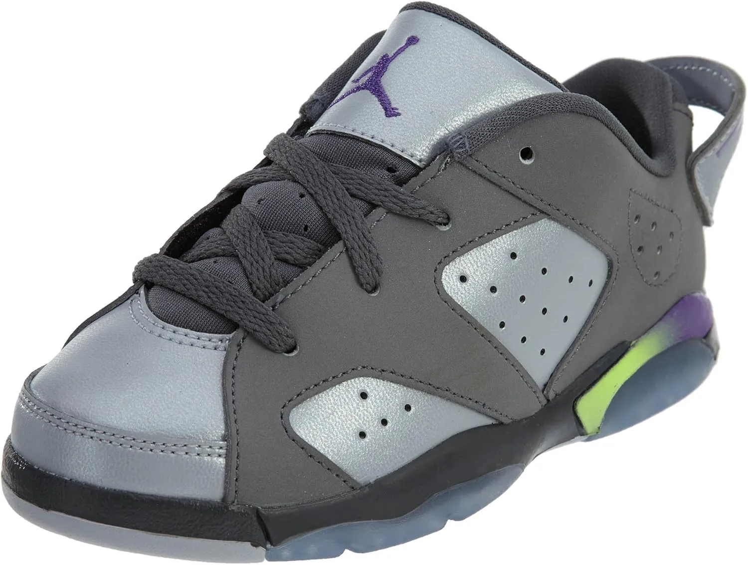 Jordan Nike Toddlers 6 Retro Low BT Drk Gry/Ultrvlt/WLF Gry/Ghst G Basketball Shoe 7 Infants US