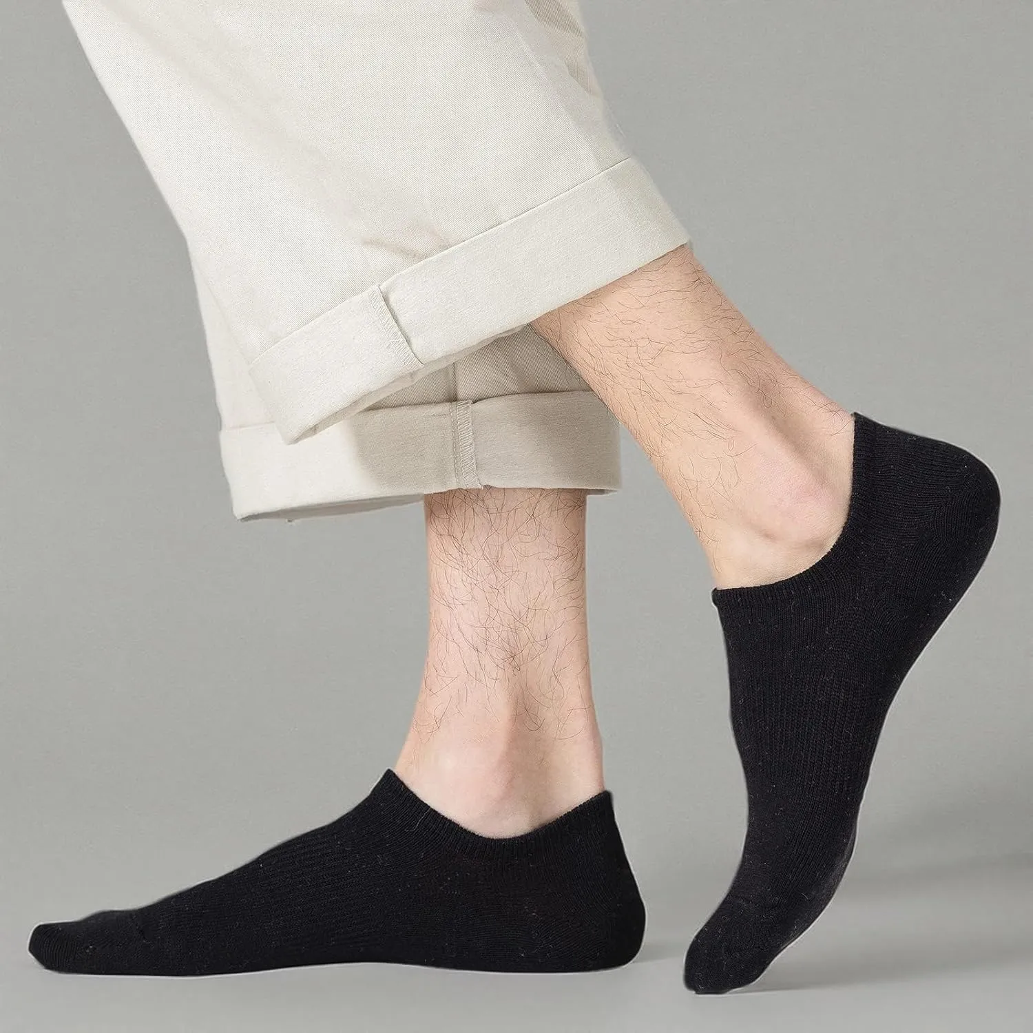 JORMATT Mens No Show Socks Cotton Low Cut Short Casual Socks Men With Non-Slip Grips, 12 Pairs/8 Pairs/6 Pairs