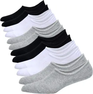 JORMATT Mens No Show Socks Cotton Low Cut Short Casual Socks Men With Non-Slip Grips, 12 Pairs/8 Pairs/6 Pairs