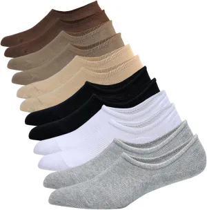 JORMATT Mens No Show Socks Cotton Low Cut Short Casual Socks Men With Non-Slip Grips, 12 Pairs/8 Pairs/6 Pairs
