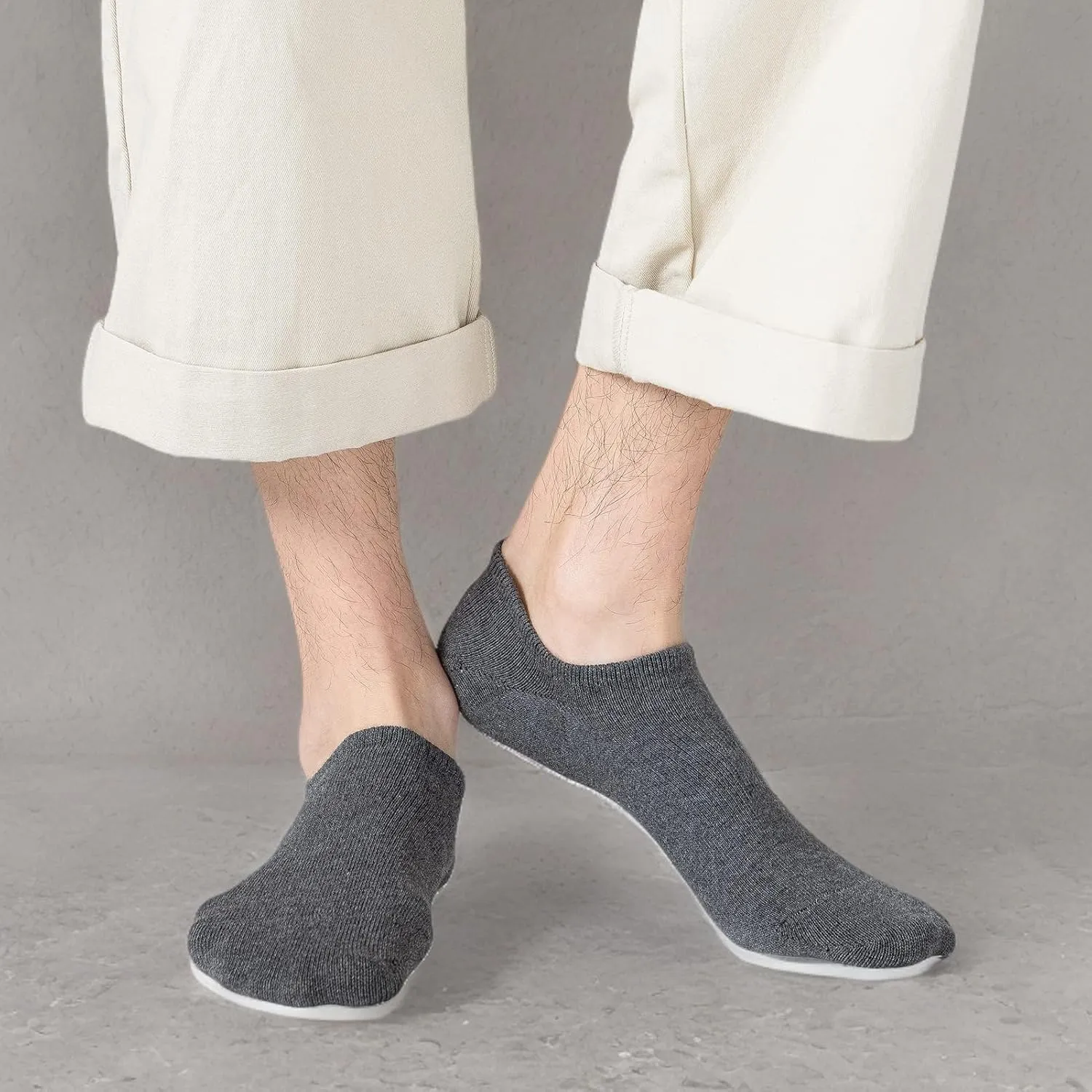 JORMATT Mens No Show Socks Cotton Low Cut Short Casual Socks Men With Non-Slip Grips, 12 Pairs/8 Pairs/6 Pairs
