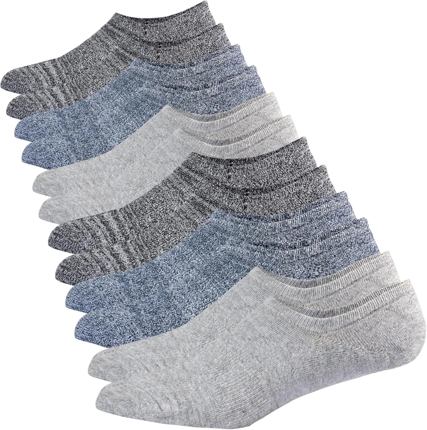 JORMATT Mens No Show Socks Cotton Low Cut Short Casual Socks Men With Non-Slip Grips, 12 Pairs/8 Pairs/6 Pairs