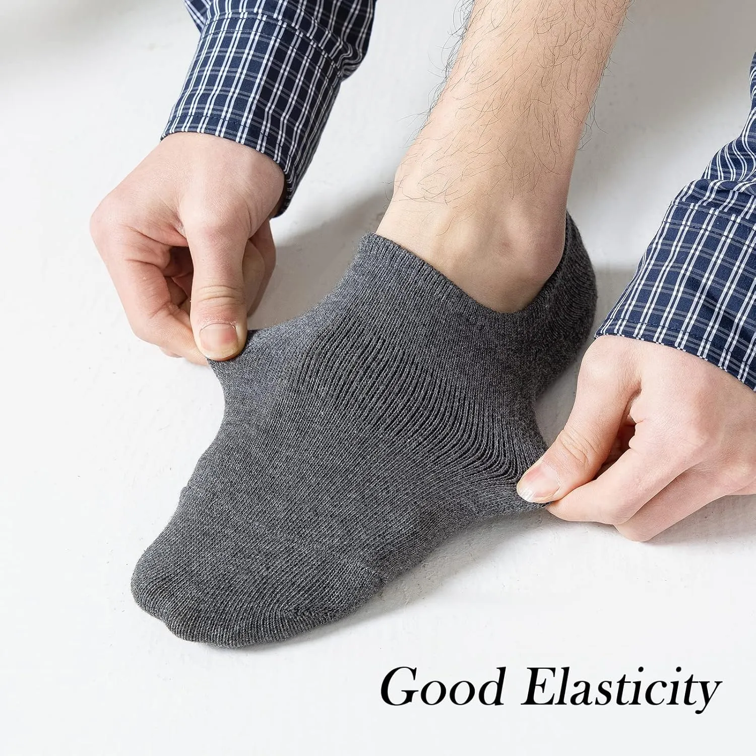 JORMATT Mens No Show Socks Cotton Low Cut Short Casual Socks Men With Non-Slip Grips, 12 Pairs/8 Pairs/6 Pairs