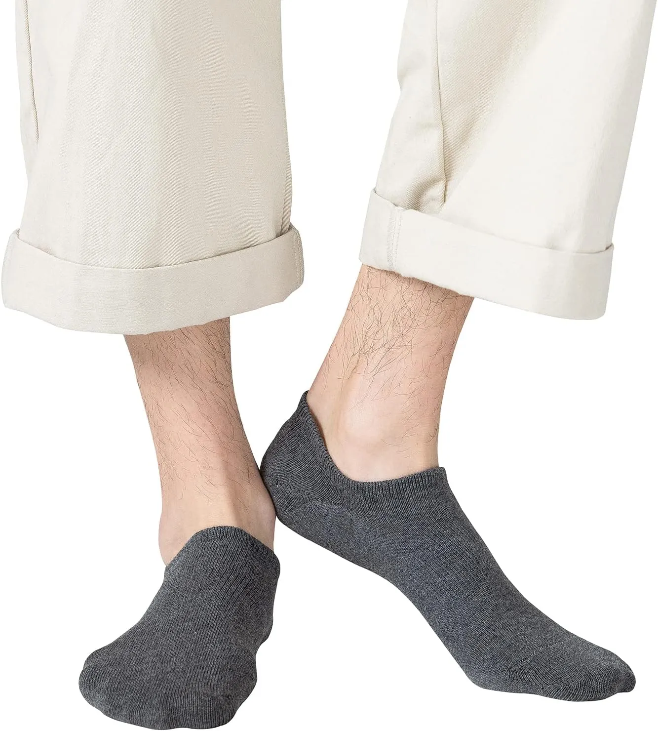 JORMATT Mens No Show Socks Cotton Low Cut Short Casual Socks Men With Non-Slip Grips, 12 Pairs/8 Pairs/6 Pairs