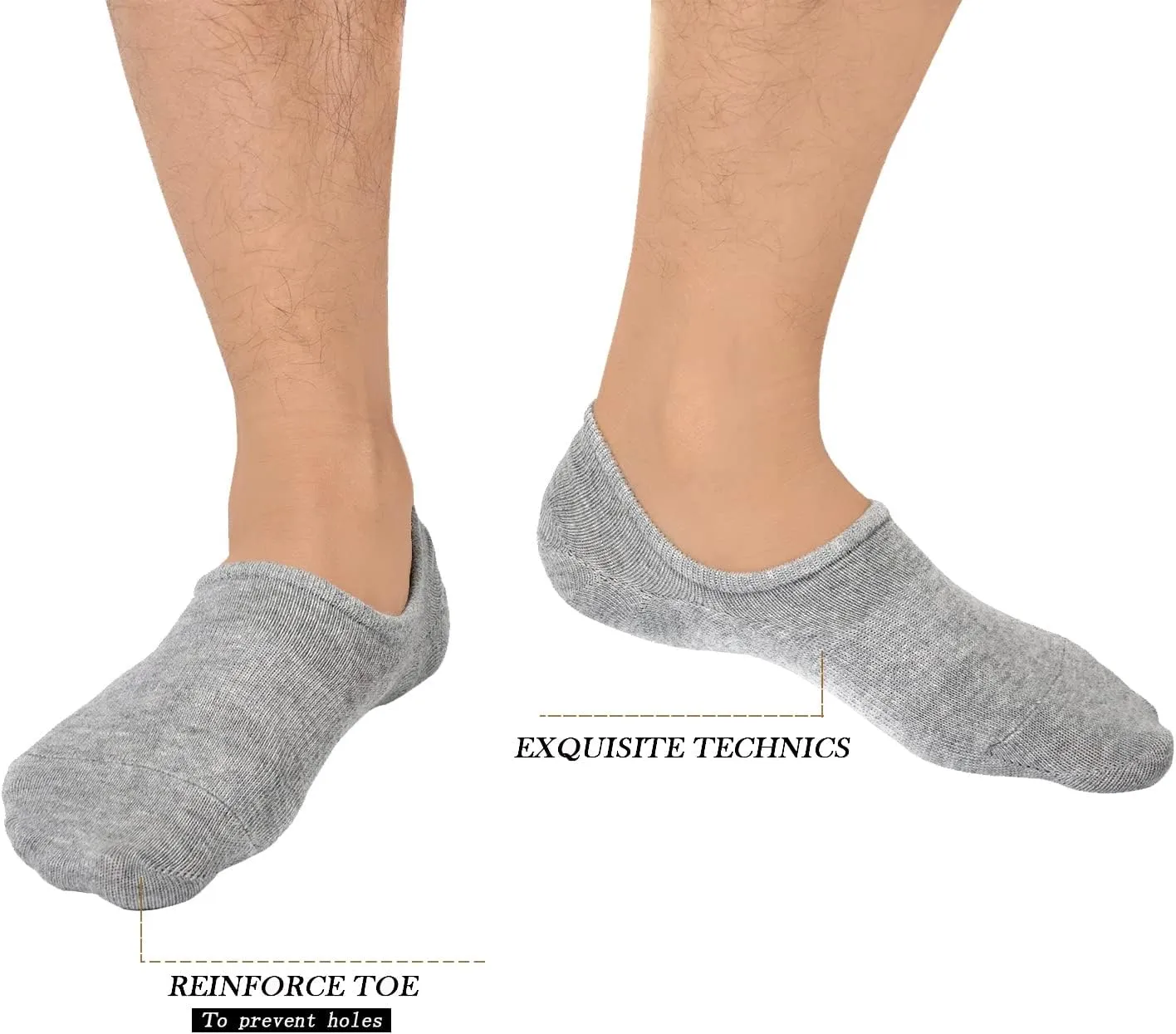 JORMATT Mens No Show Socks Cotton Low Cut Short Casual Socks Men With Non-Slip Grips, 12 Pairs/8 Pairs/6 Pairs