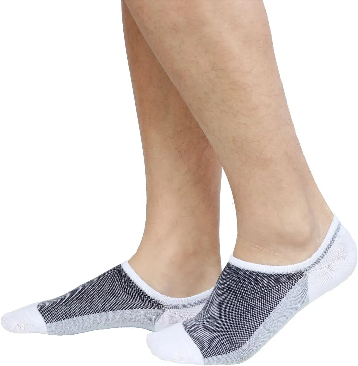JORMATT Mens Women No Show Socks Mesh Knit Non Slip Cotton Low Cut Casual Socks (Pairs of 6-8)