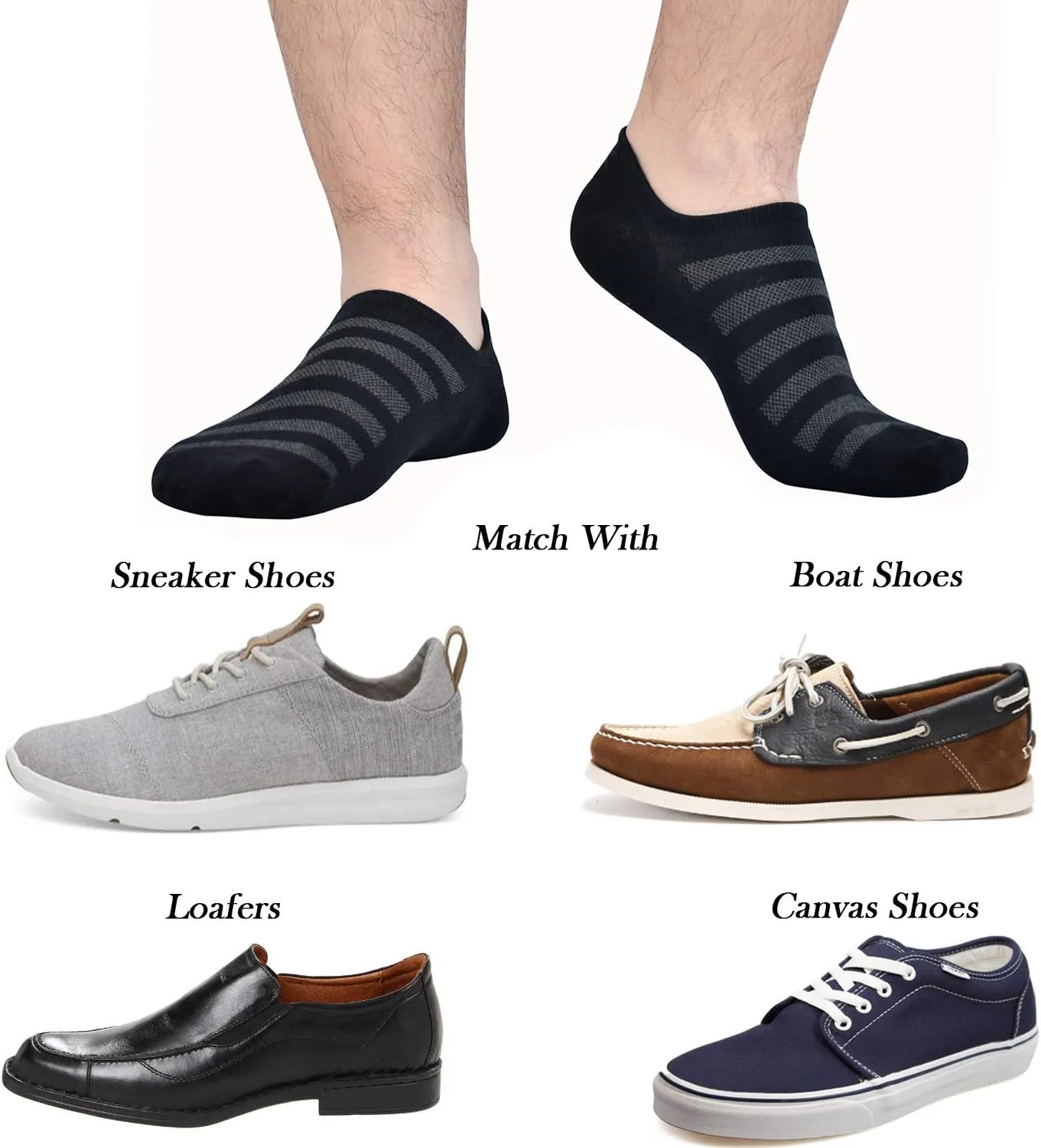 JORMATT Mens Women No Show Socks Mesh Knit Non Slip Cotton Low Cut Casual Socks (Pairs of 6-8)