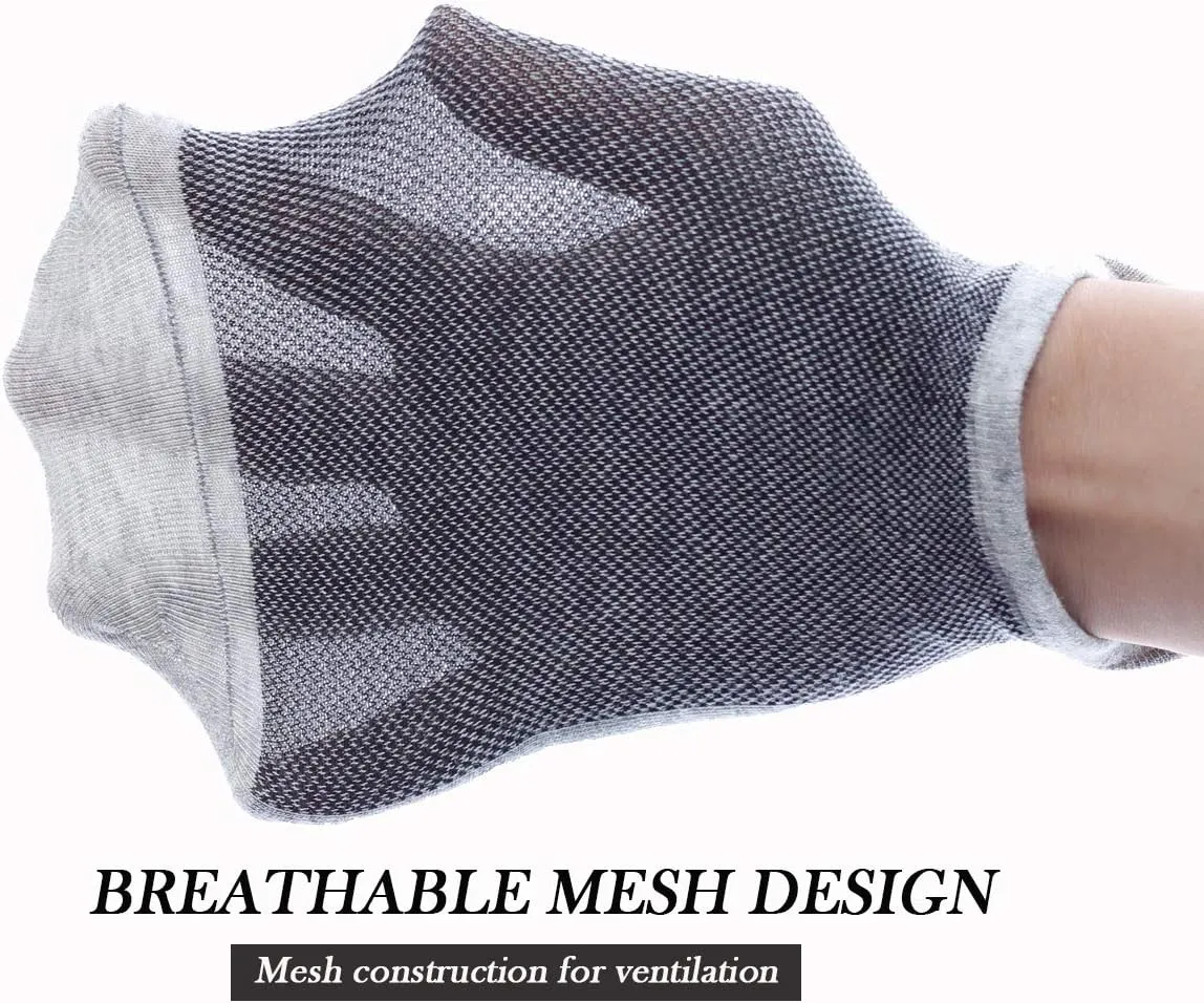 JORMATT Mens Women No Show Socks Mesh Knit Non Slip Cotton Low Cut Casual Socks (Pairs of 6-8)