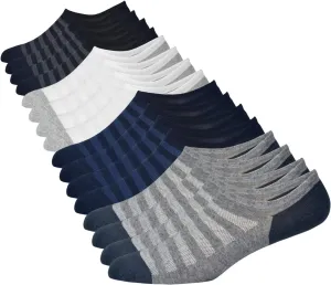 JORMATT Mens Women No Show Socks Mesh Knit Non Slip Cotton Low Cut Casual Socks (Pairs of 6-8)