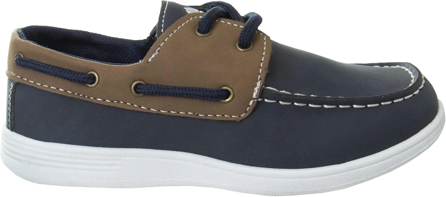 Josmo Boys Low Top Boat Shoe - Outdoor Laceup Sail Shoes (Size 12-13 Little Kid / 1-4 Big Kid)
