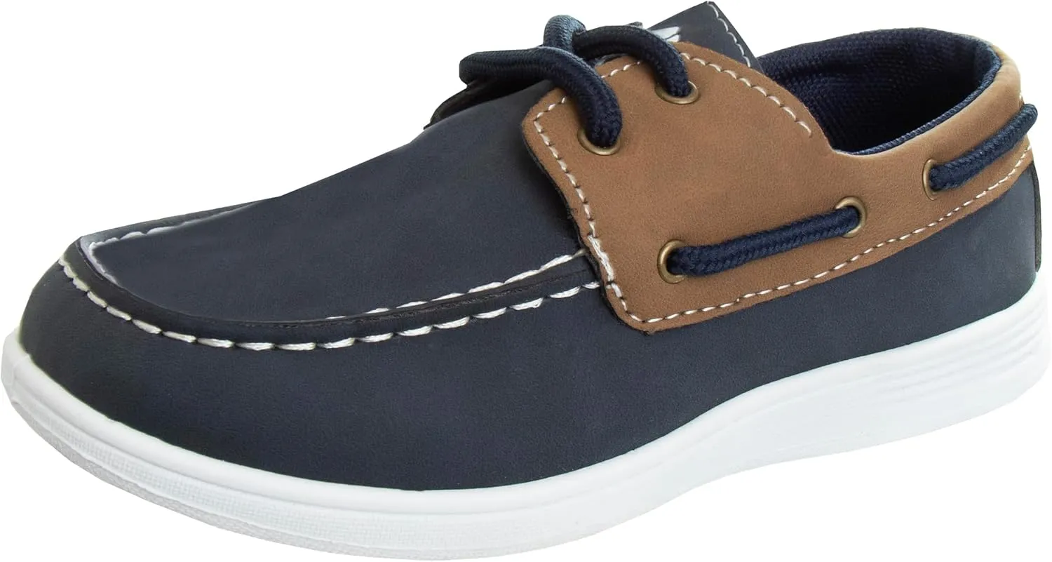 Josmo Boys Low Top Boat Shoe - Outdoor Laceup Sail Shoes (Size 12-13 Little Kid / 1-4 Big Kid)