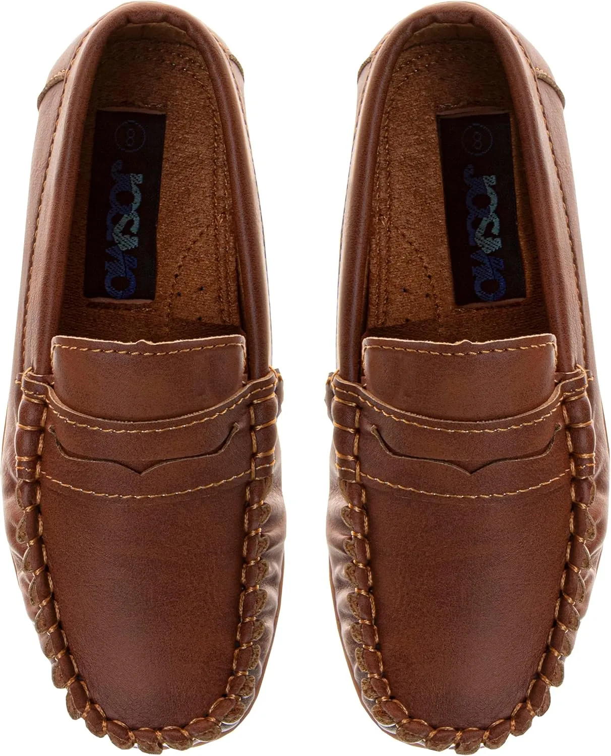 Josmo Boys Moccasin Driving Loafers - Casual Dress Penny Slip On Boat Shoes (Sizes: 5-10 Toddlers / 11-13 Little Kids / 1-5 Big Kids)