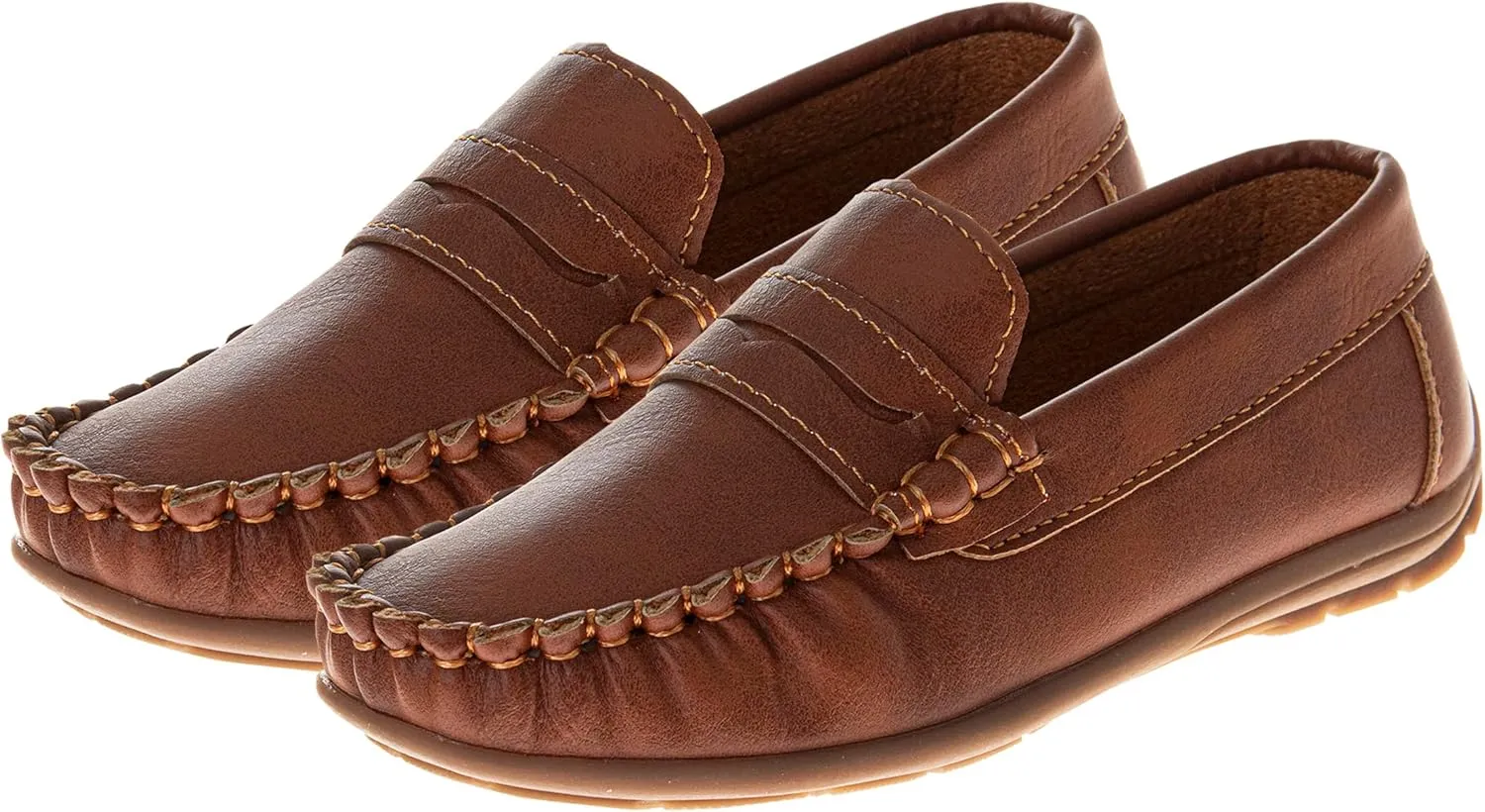 Josmo Boys Moccasin Driving Loafers - Casual Dress Penny Slip On Boat Shoes (Sizes: 5-10 Toddlers / 11-13 Little Kids / 1-5 Big Kids)