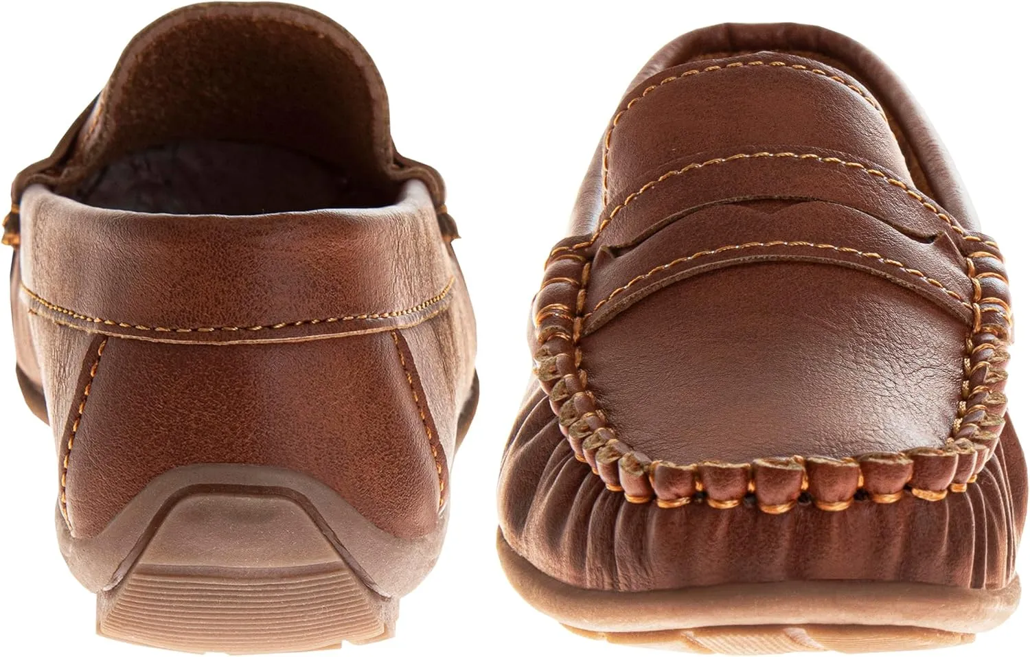 Josmo Boys Moccasin Driving Loafers - Casual Dress Penny Slip On Boat Shoes (Sizes: 5-10 Toddlers / 11-13 Little Kids / 1-5 Big Kids)