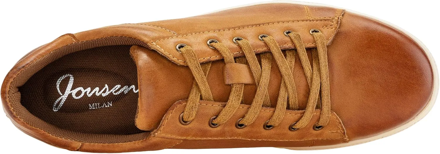 Jousen Men' s Casual Shoes Leather Dress Sneakers Business Casual Shoes for Men Breathable Fashion Sneakers