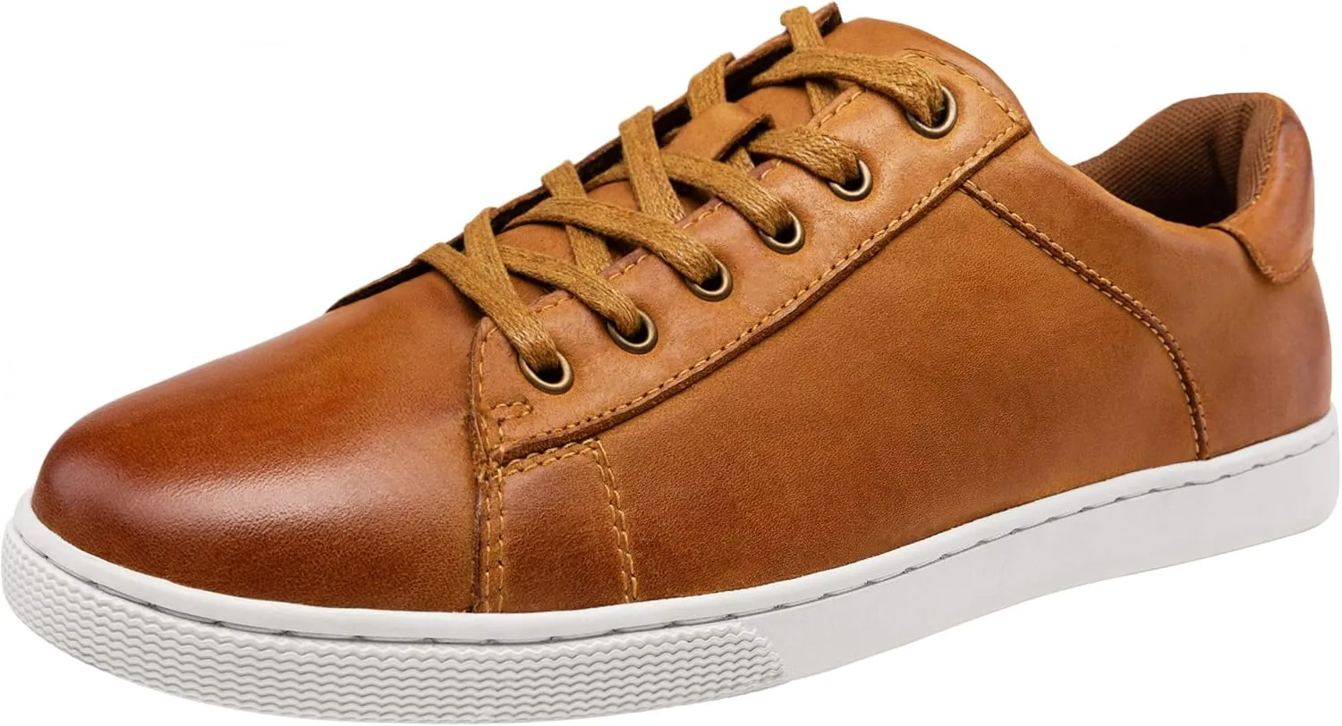 Jousen Men' s Casual Shoes Leather Dress Sneakers Business Casual Shoes for Men Breathable Fashion Sneakers