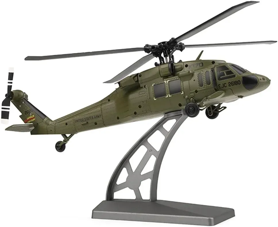 K170 UH-60L RC Helicopter for Adult, 2.4Ghz 4CH Brushless Motor Remote Control Helicopter, 6-Axis Gyro Altitude Hovering Military Aircraft Aileronles RTF-1 Battery