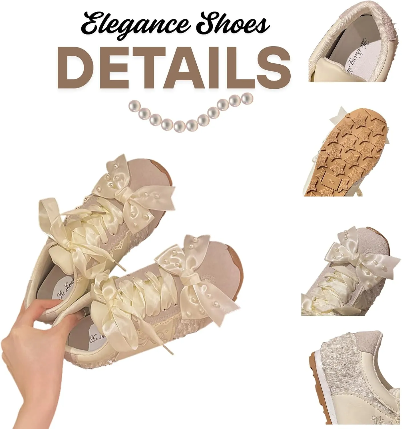 Kawaii Balletcore Sneakers – Aesthetic Lace-Trimmed Platform Trainers with Bows, Casual Fashion Shoes for Women
