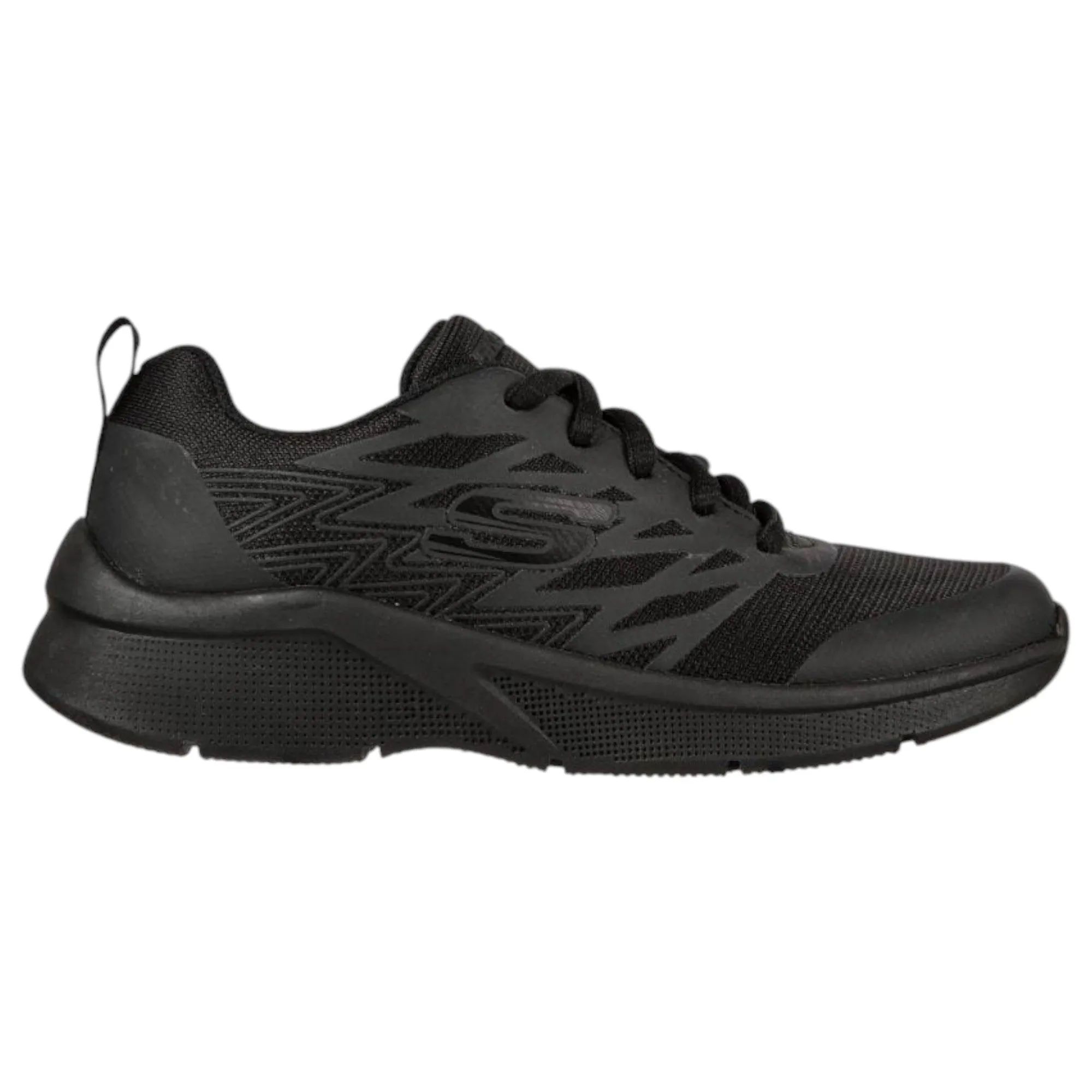 Kids Boys Skechers Microspec - Quick Sprint Shoes Black/Black