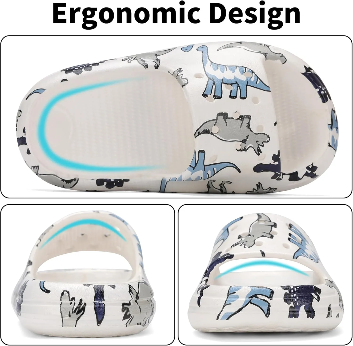Kids Cloud Slides Boys Girls Non Slip Slip On Shower Sandals, Comfort Slippers for Summer, Pool, Beach, and Water Activities