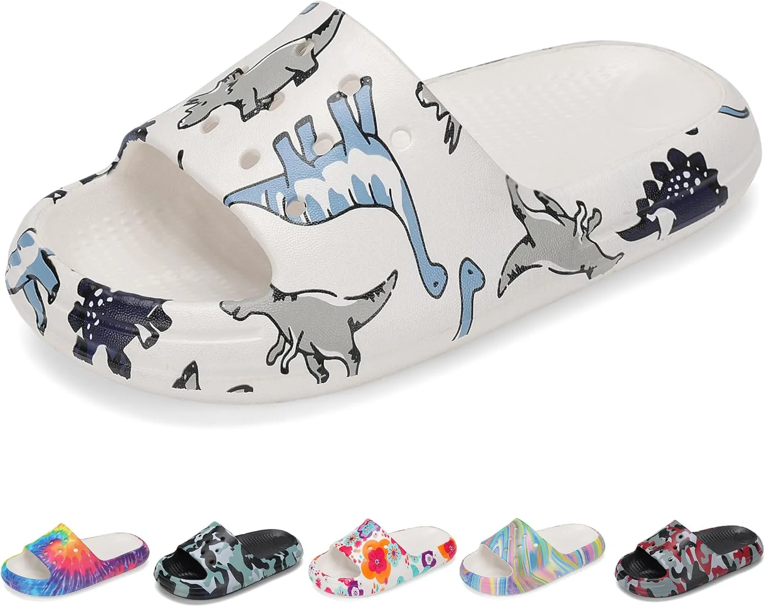 Kids Cloud Slides Boys Girls Non Slip Slip On Shower Sandals, Comfort Slippers for Summer, Pool, Beach, and Water Activities