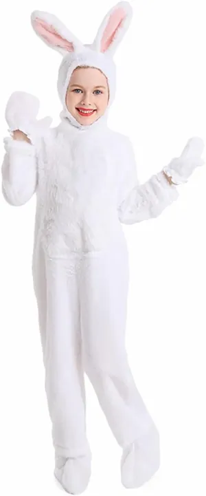 Kids Easter Bunny Costume Rabbit Animal Plush Set Onesie for Child Christmas Halloween Cosplay Onepiece.