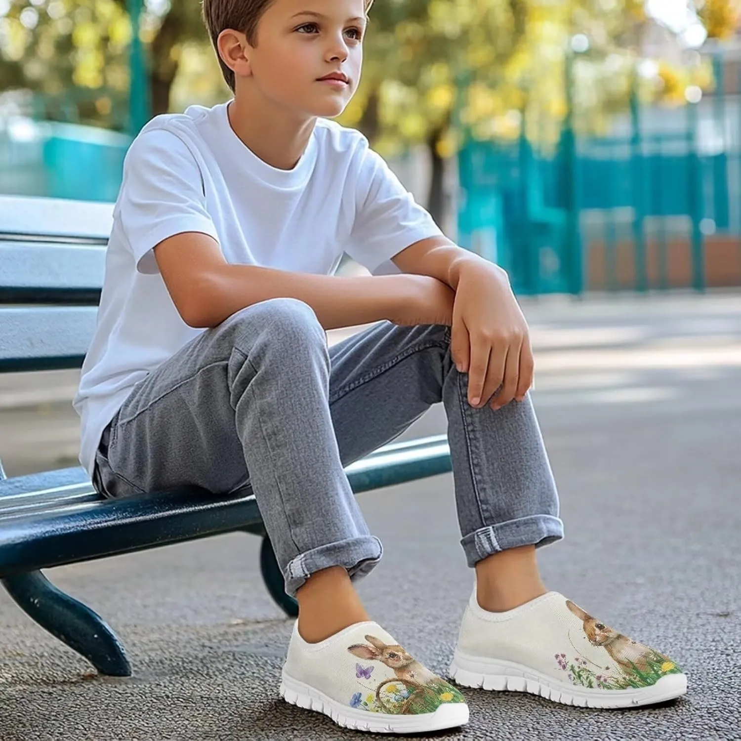 Kids Fashion Athletic Girls Tennis Shoes Lightweight Novelty Slip On Sneakers Holiday Themed Shoes
