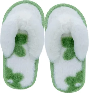 Kids Flip Flop Slippers Soft Plush Fuzzy House Home Thong Slippers for Boys and Girls Open Toe Indoor Outdoor Warm Comfy Slip On