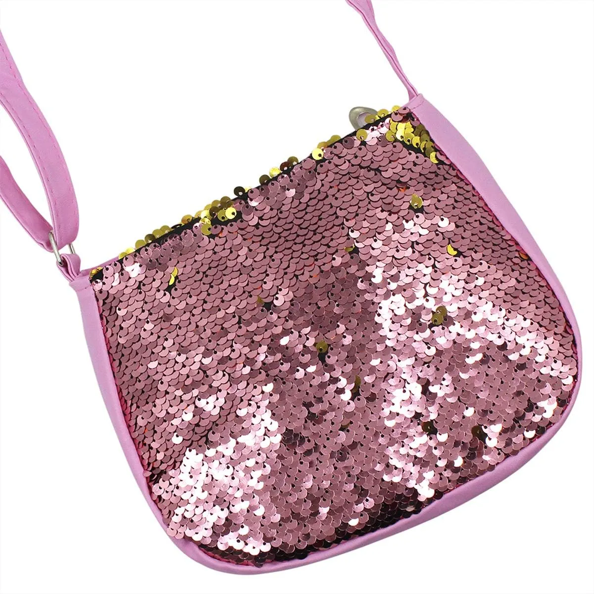 Kids Girls Sparkle Crossbody Purses Glitter Shiny Flip Sequin Small Purse Zippered Cute Handbag