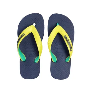 Kids Top Mix Flip Flops Navy/Yellow