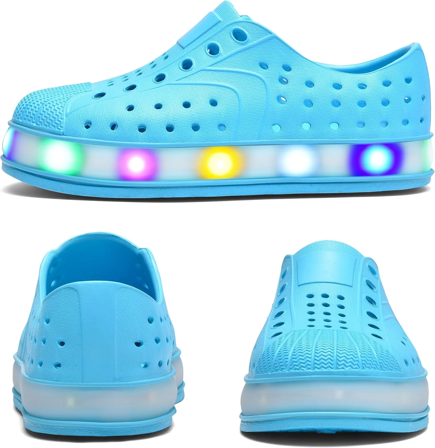 Kids Water Shoes,Toddler Slip-On Shoes,Waterproof Light Up Shoes for Boys and Girls,Lightweight Non-Slip Quick Dry Beach Sandals