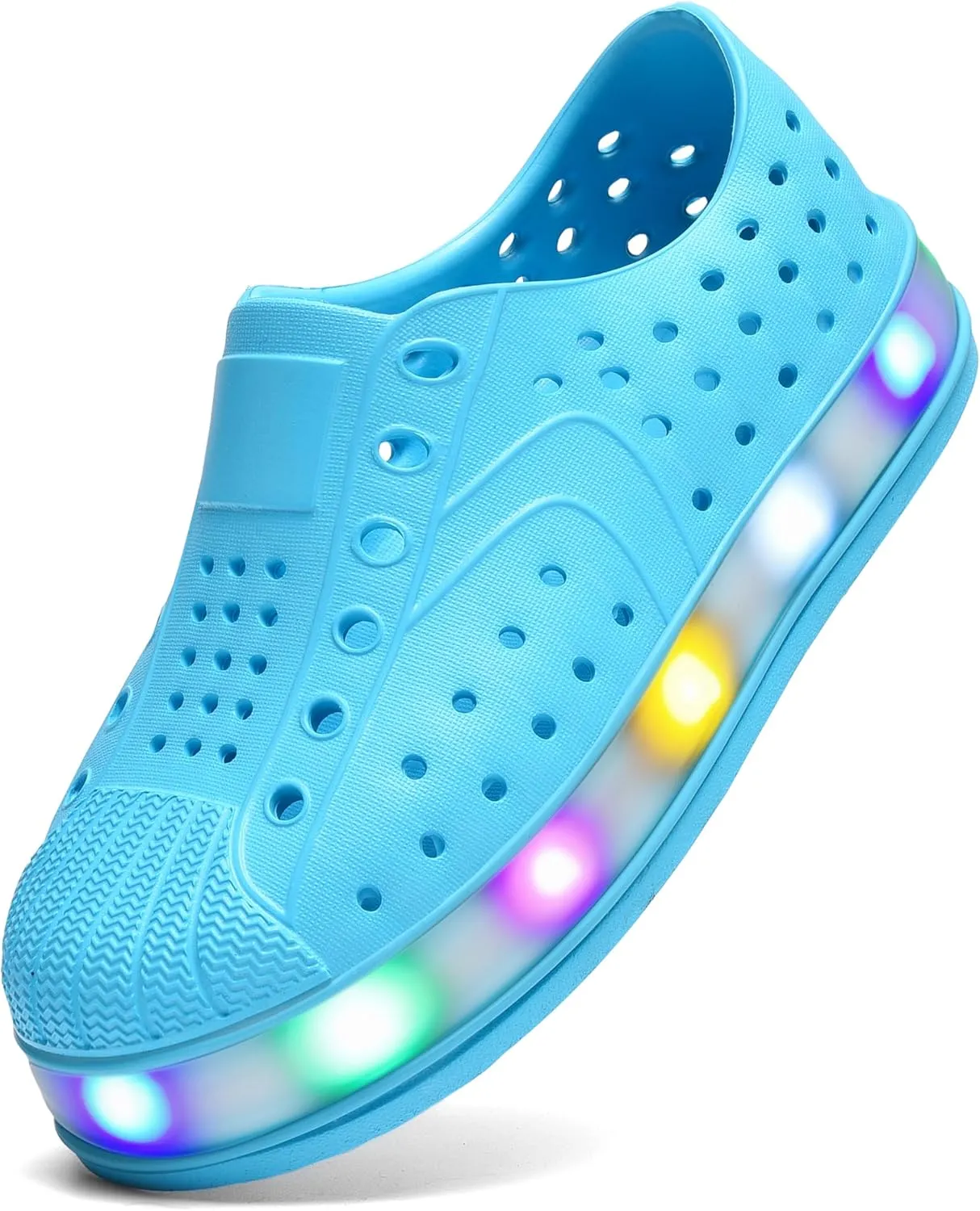 Kids Water Shoes,Toddler Slip-On Shoes,Waterproof Light Up Shoes for Boys and Girls,Lightweight Non-Slip Quick Dry Beach Sandals