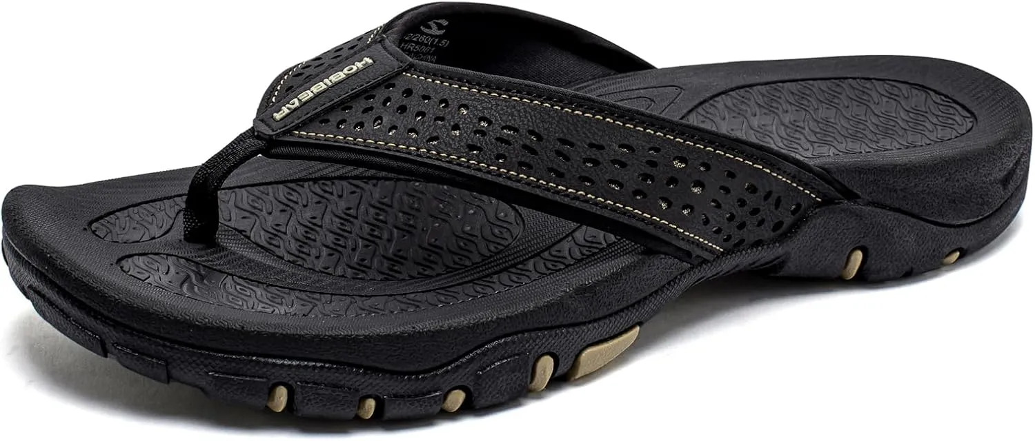 KIIU Mens Thong Sandals Indoor and Outdoor Beach Flip Flop