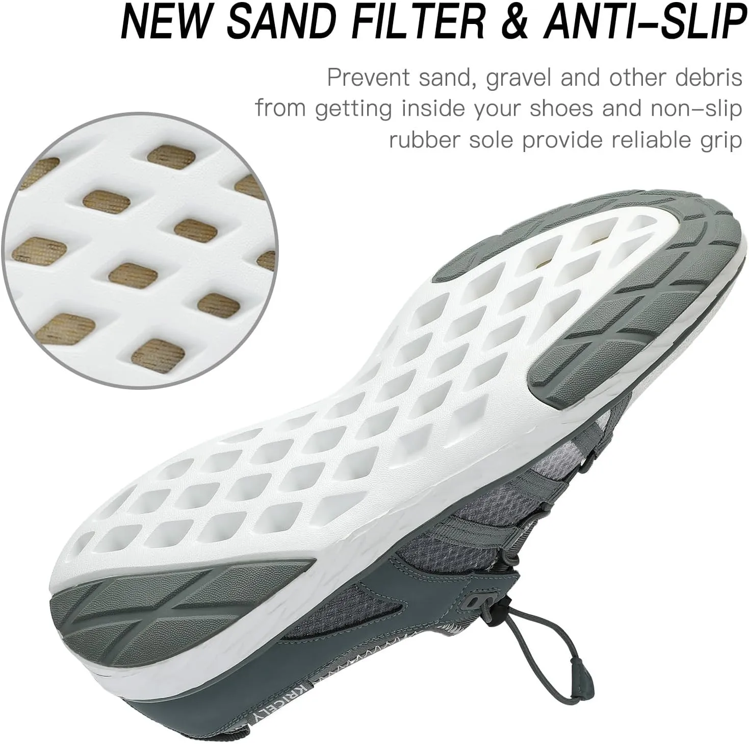 Kricely Water Shoes Men Quick Dry Aqua Shoes Swim Shoes for Men Non-Slip Beach Shoes Outdoor for Surfing