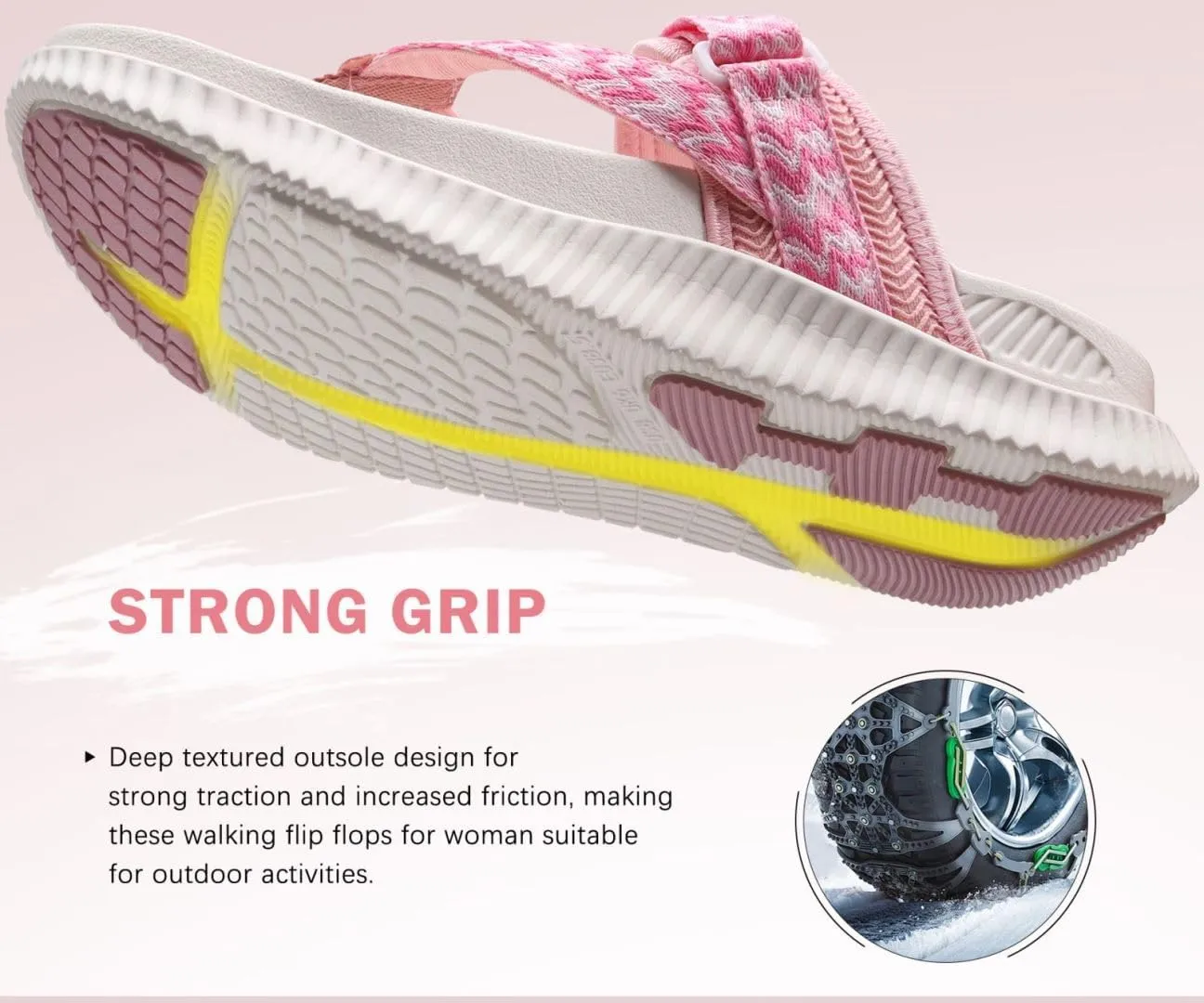 KuaiLu Womens Flip Flops With Arch Support Adjustable Thick Athletic Cushion Recovery Walking Sandals For Woman Ladies Fashion Comfortable Flip-Flop Slides, Water Resistant & Lightweight