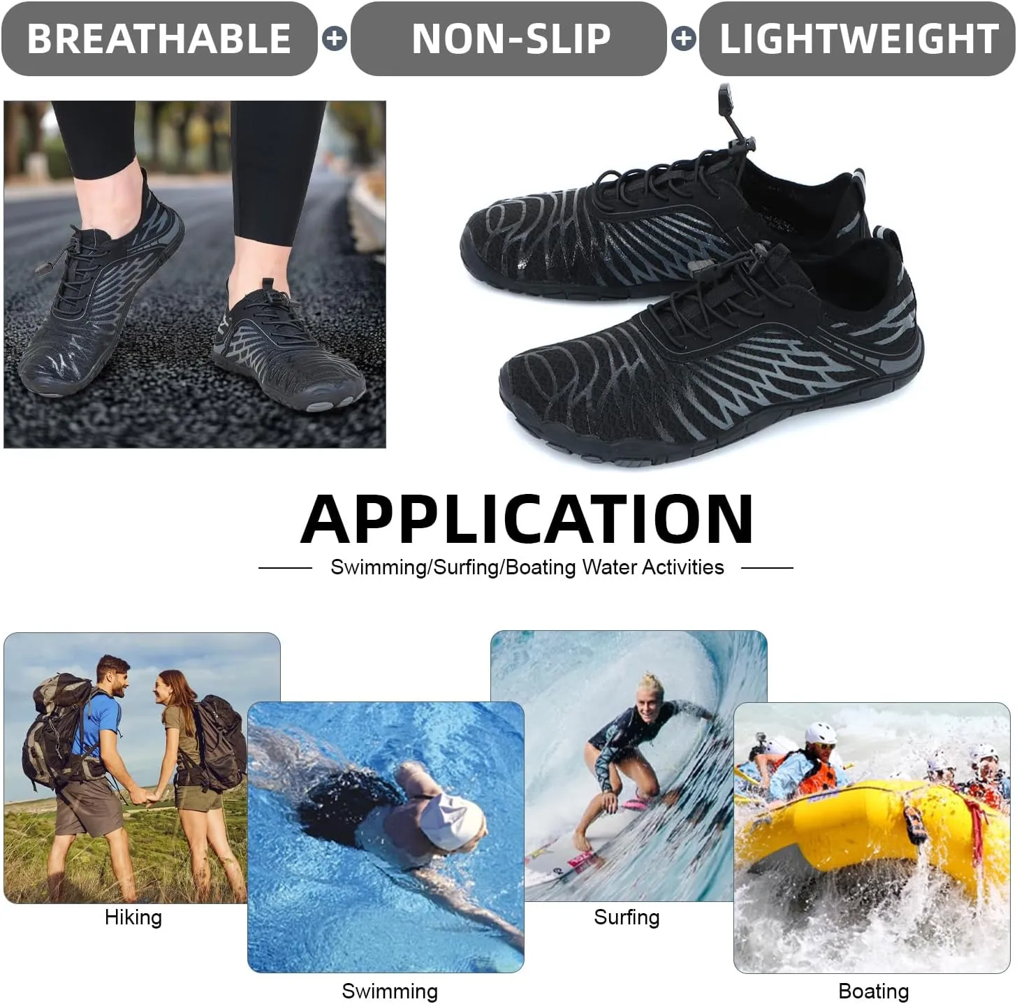 KUANG! Water Shoes for Women Men Beach Barefoot Shoes Summer Swimming Non-Slip Athletic Footwear Aqua Quick Dry Hiking Surf